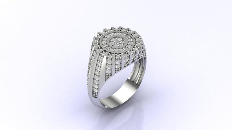 Gents Ring Print Ready STL 3DM Gents Rings Diamond Men Ring 3D print model