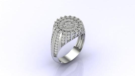 Gents Ring Print Ready STL 3DM Gents Rings Diamond Men Ring 3D print model
