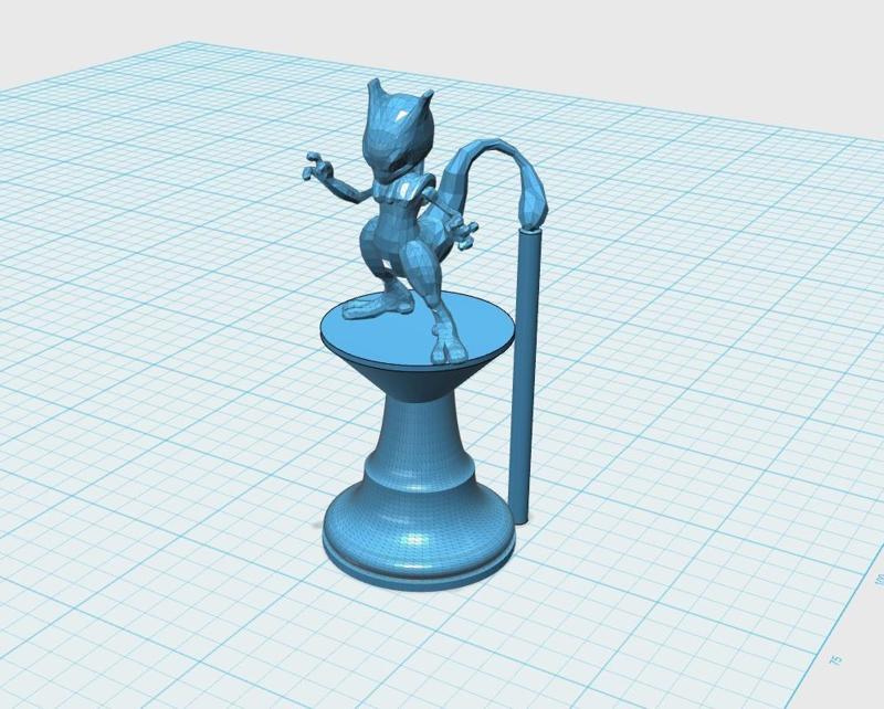Mew & Mewtwo King/Queen Pieces for Pokemon Chess Set