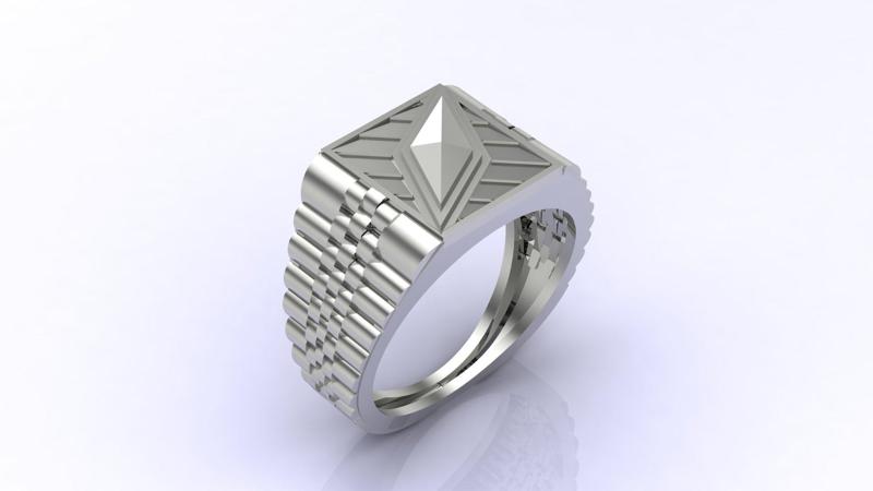 Gents Ring Print Ready STL 3DM Gents Rings Diamond Men Ring 3D print model