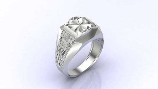 Gents Ring Print Ready STL 3DM Gents Rings Diamond Men Ring 3D print model