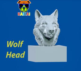 Gray wolf bust - Woft head model - 3D print