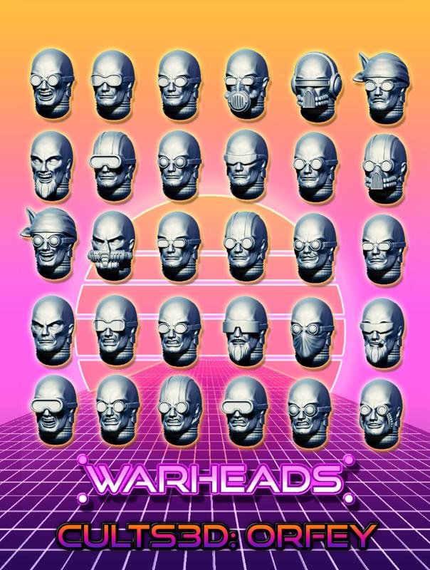 Bald Industrial Miners heads! Digging Specialists! (37 heads)