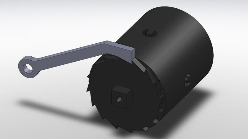 Rubber band ratchet engine.