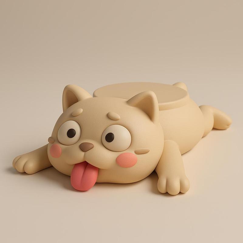 Squishy Cat Cup Holder – Funny Cartoon Style 3D Print