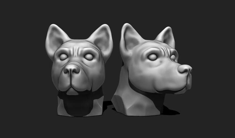 Dog Head STL - 3D Print Ready