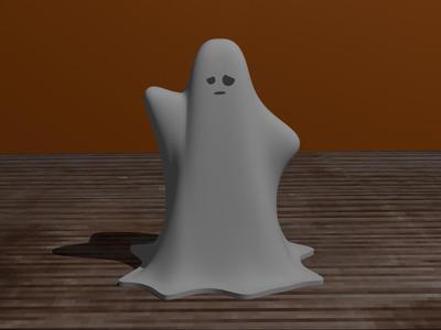 Scared ghost figurine (fits tealight)