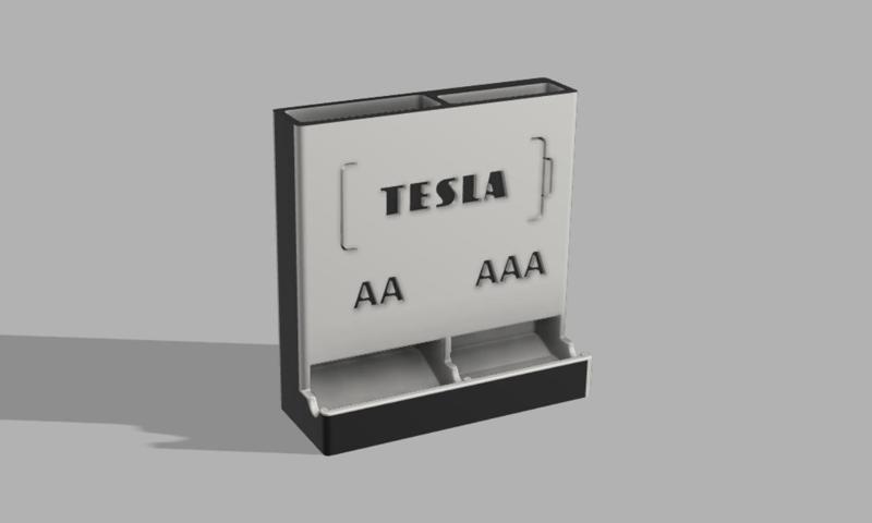 Battery dispenser with logo TESLA/ DURACELL