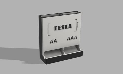 Battery dispenser with logo TESLA/ DURACELL