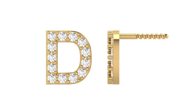 D Letter Alphabets Studs Earrings