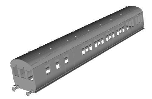 LMS D1790 Driving (Push Pull) Brake 3rd non Corr 57ft coach 1/43 scale