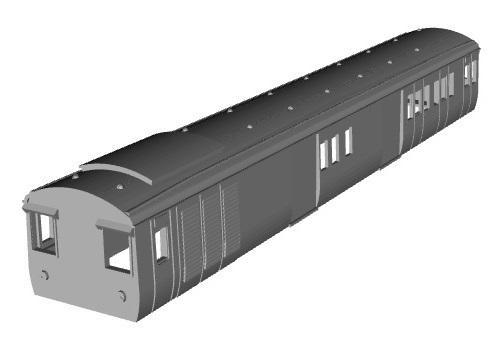 LMS GEC baggage motor coach 57ft 1/100 scale