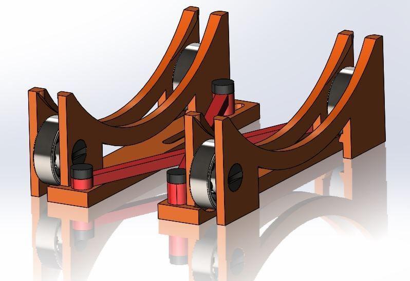 Stable, Adjustable-Width Spool Holder Using 608 Bearings