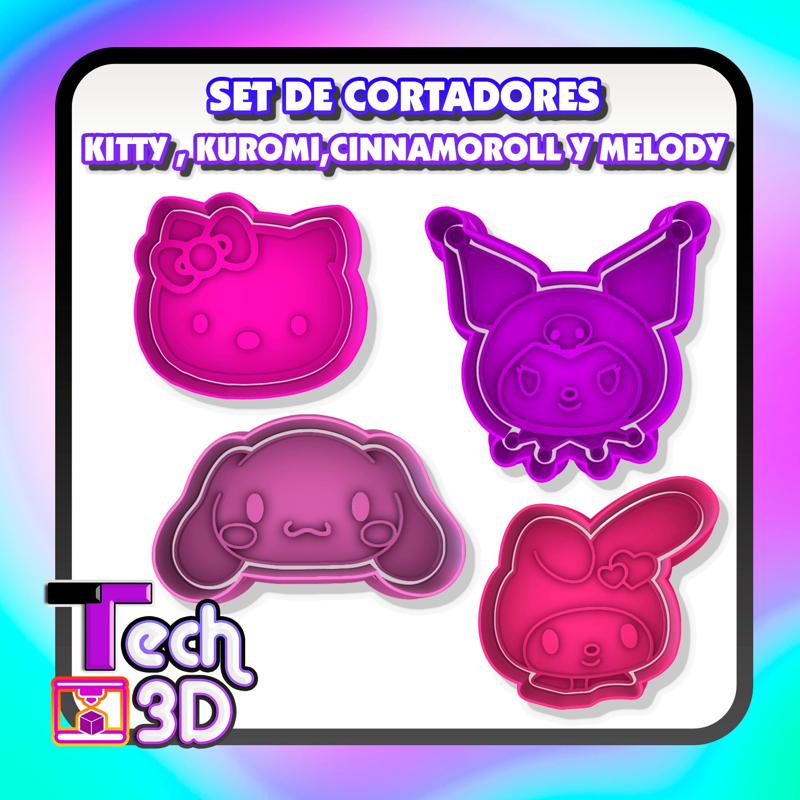 SET KITTY CUTTERS / COOKIE CUTTER SET KITTY MELODY CINNAMOROLL KUROMI