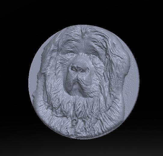 Dog Portrait Medallion – Sculpted 3D Relief STL Model
