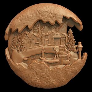 3D Model STL File for CNC Router Laser & 3D Printer 3947 Santa Claus, Holidays 095