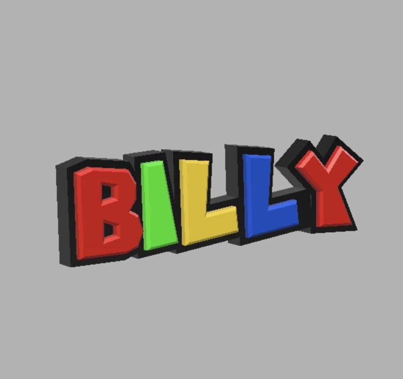 BILLY - 3D Super Mario Themed Custom Name Plate / Sign