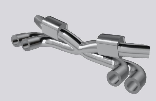 RC Drift Car Twin Exhaust System 1:10 Round Muffler