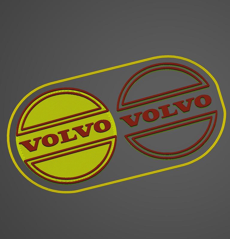 Volvo logo on wheels