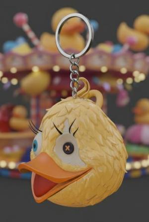 Creepy Duck Mask Keychain (No Supports)