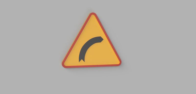 1/10 ROAD SIGN / ZNAK DROGOWY OSTRZEGAWCZY A2