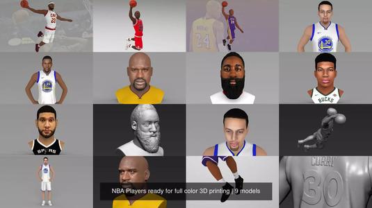 NBA Players ready for full color 3D printing 3D Model Collection