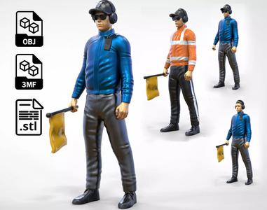 N1 Race Marshal with flag