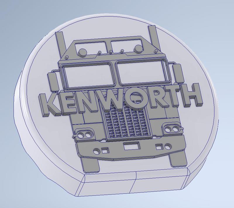 Couvre sellette Kenworth AERODYNE - camion Tamiya 1/14 Fifth wheel cover