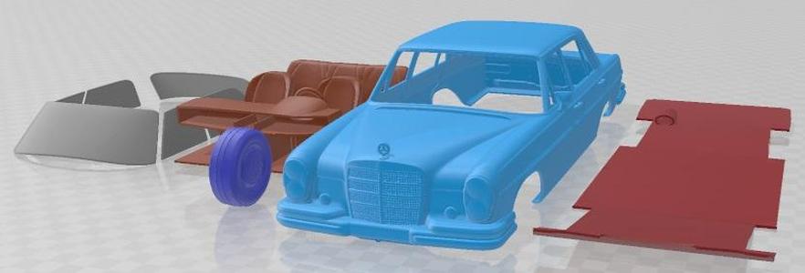 Mercedes Benz 280 W108 SEL 1972 Printable Car