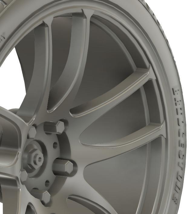 1/24 19x9.5 UD Work Emotion CR Kiwami wheels