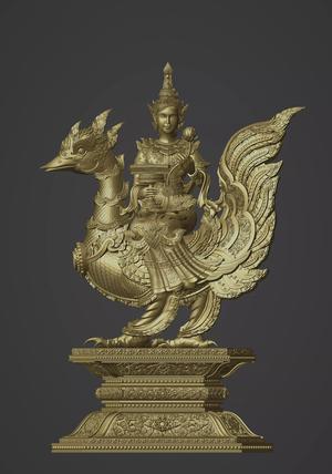 Saraswati 3d sculpture