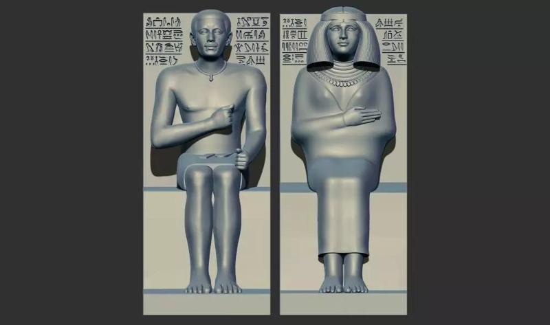 Egyptian Rahotep and Nofret Statue 3d printable model