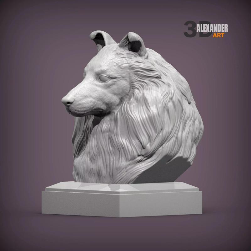 Sheltie bust