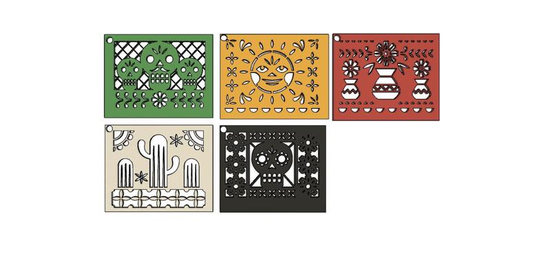 PAPEL PICADO KEYCHAINS IN HONOR OF DIA DE MUERTOS P2