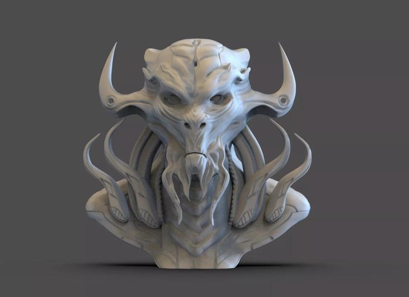 Scifi Demon Bust