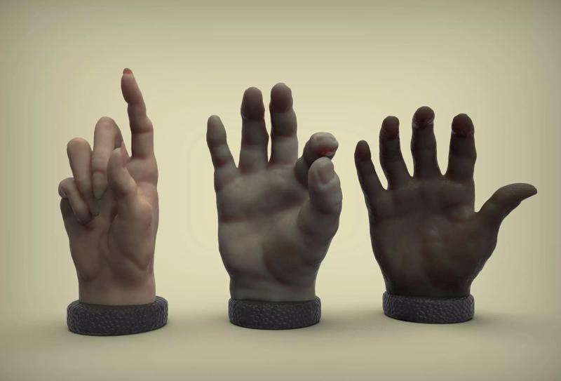 Sculpted hands