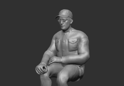 Sitting Man - Printable