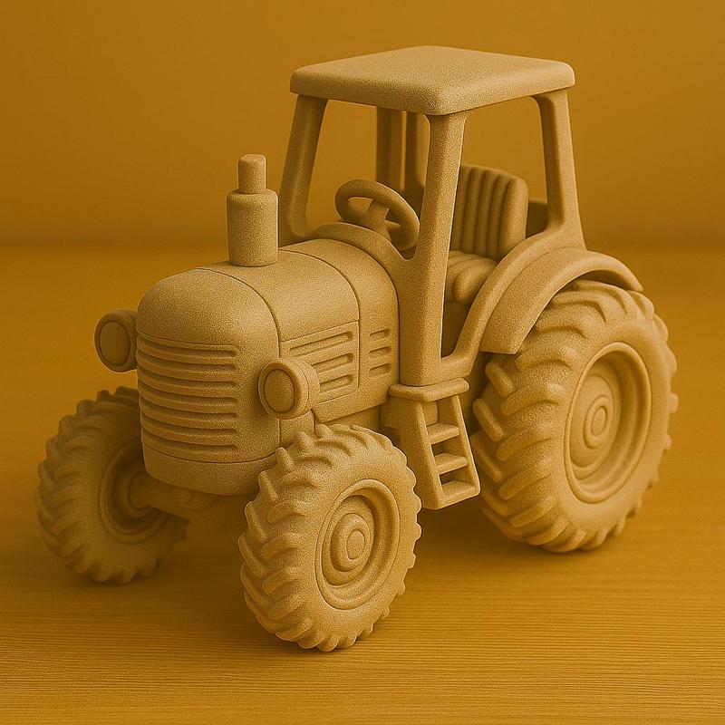 3D Printable Toy Tractor – Monochrome Style for Kids