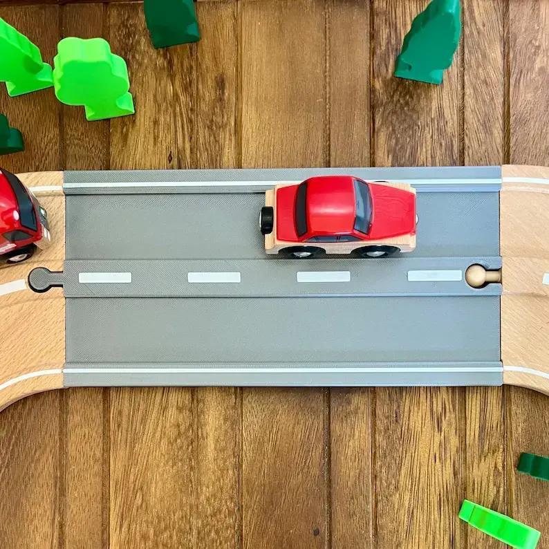 Toy Road - Straight, Standard Length - Compatible with BRIO