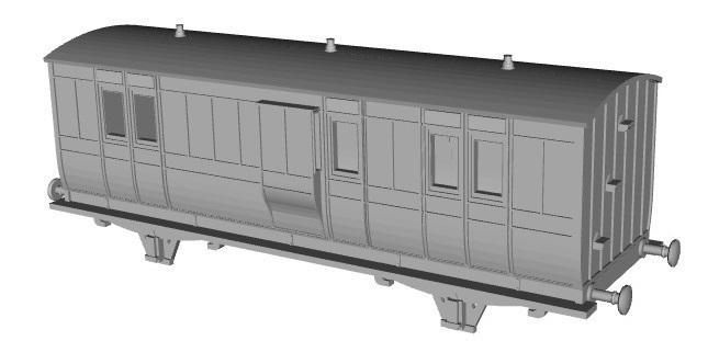 Hull and Barnsley Railway 4 wheel luggage brake coaches 1/76 scale