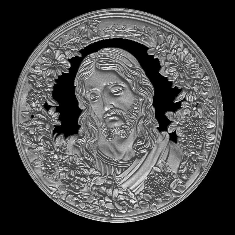 Jesus Christ Bust with Flowers