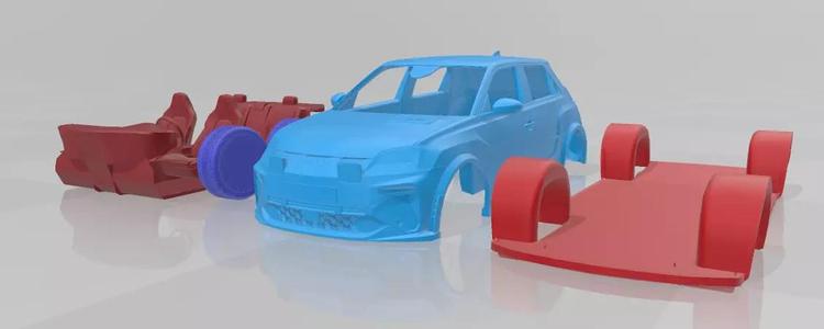 Alpine A290 GTS - Separate Parts STL Model