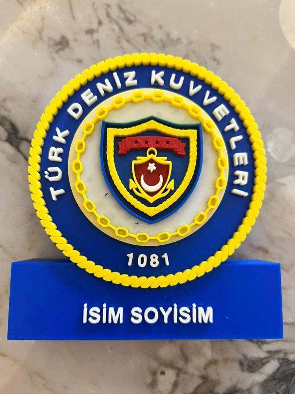 Türk Deniz Kuvvetleri 3D Masa İsimliği – Turkish Navy Desk Nameplate