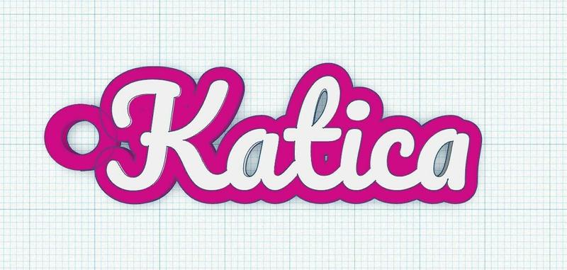 Fancy Keychain Name Tag - Katica