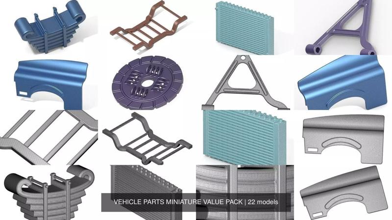 VEHICLE PARTS MINIATURE VALUE PACK 3D Model Collection
