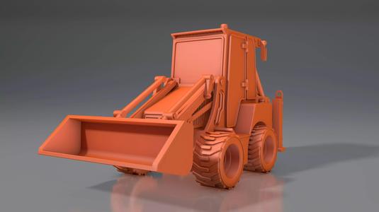 3d model of JCB wheeled mini tractor
