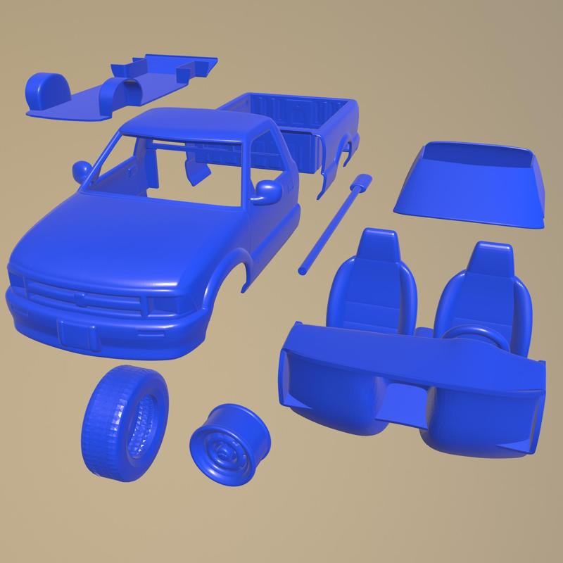 Chevrolet S10 SingleCab 1994 Printable Car In Separate Parts