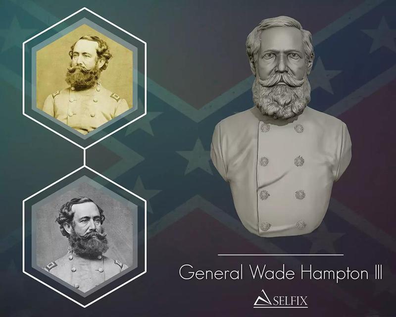 General Wade Hampton III bust sculpture