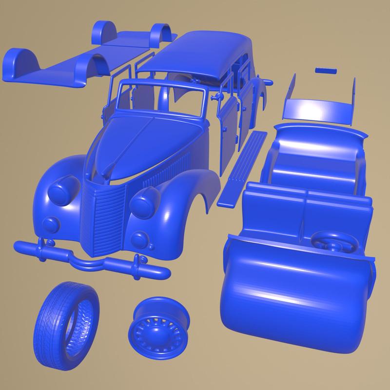 Fiat 2800 Torpedo 1939 printable car in separate parts