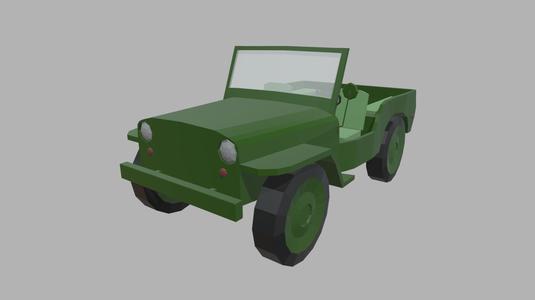 Jeep Low Poly Military Car // Design 01